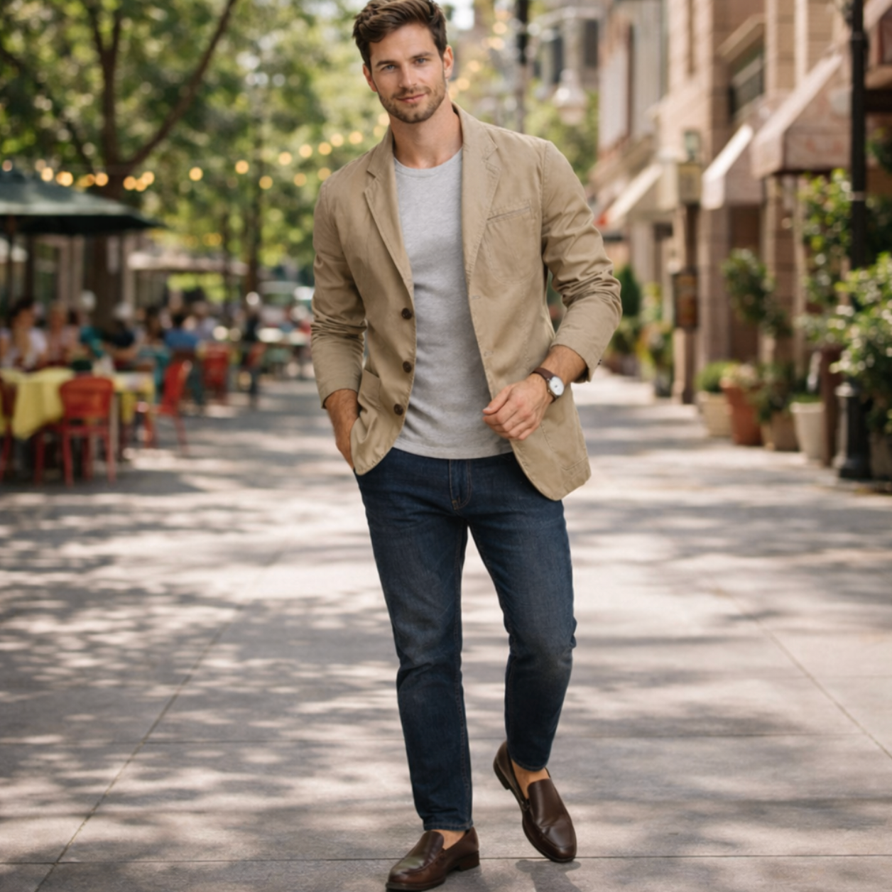 Fernando | Blazer de Algodón Casual Hombre Botonadura Bolsillos