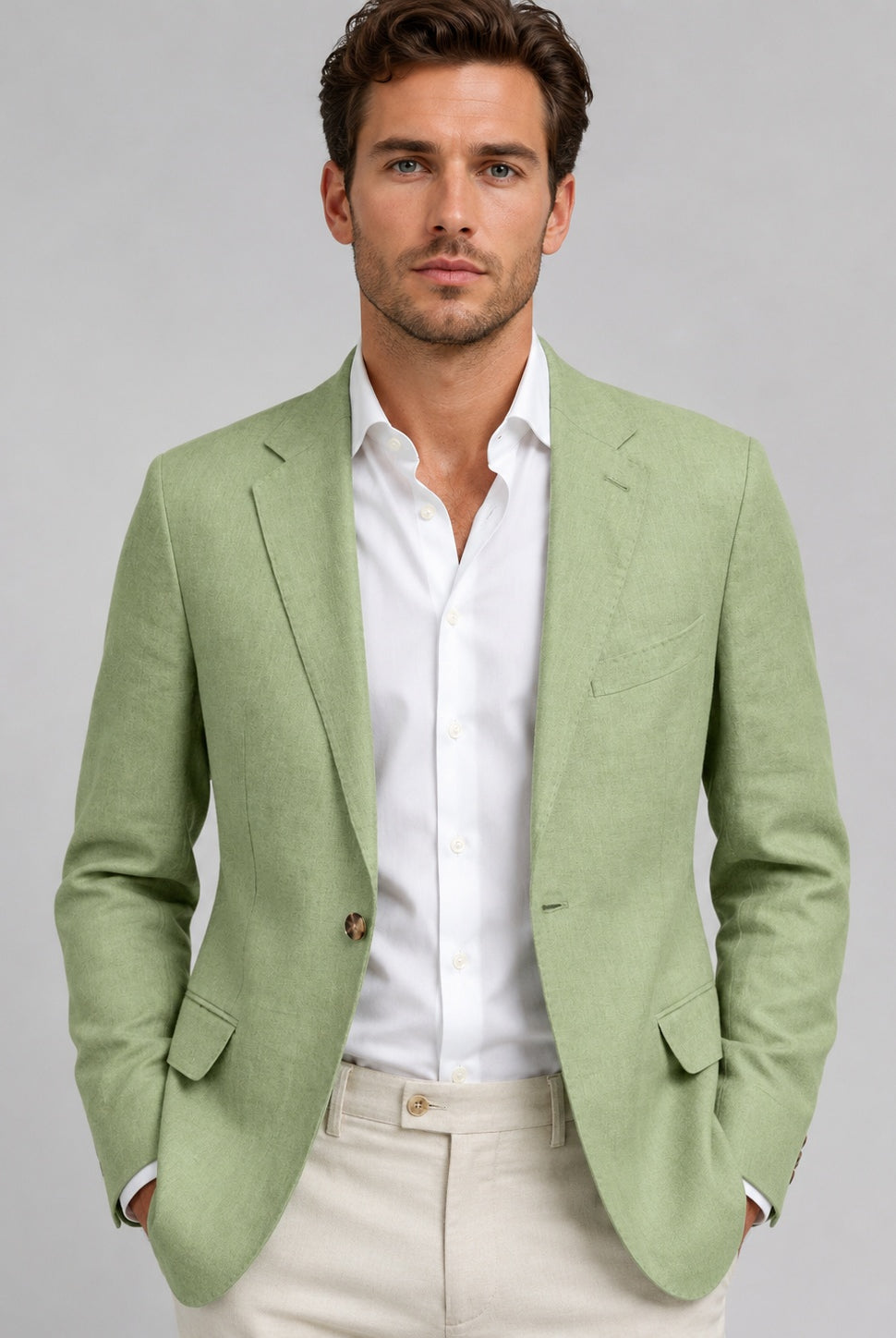 Fernando | Blazer de Lino Hombre Casual Elegante Solapa Clásica