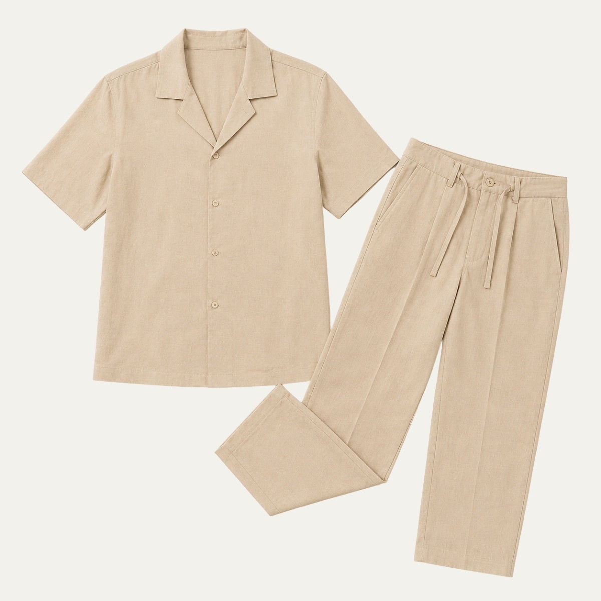 Fernando | Conjunto de Lino Hombre Camisa y Pantalón de Pinzas