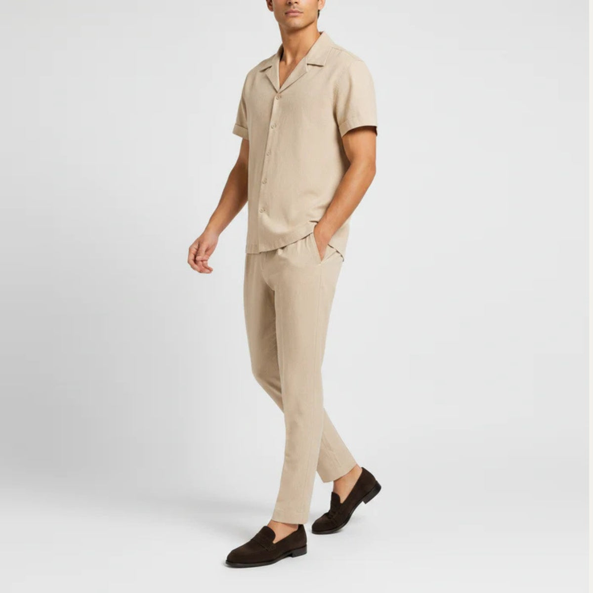 Fernando | Conjunto de Lino Hombre Camisa y Pantalón de Pinzas