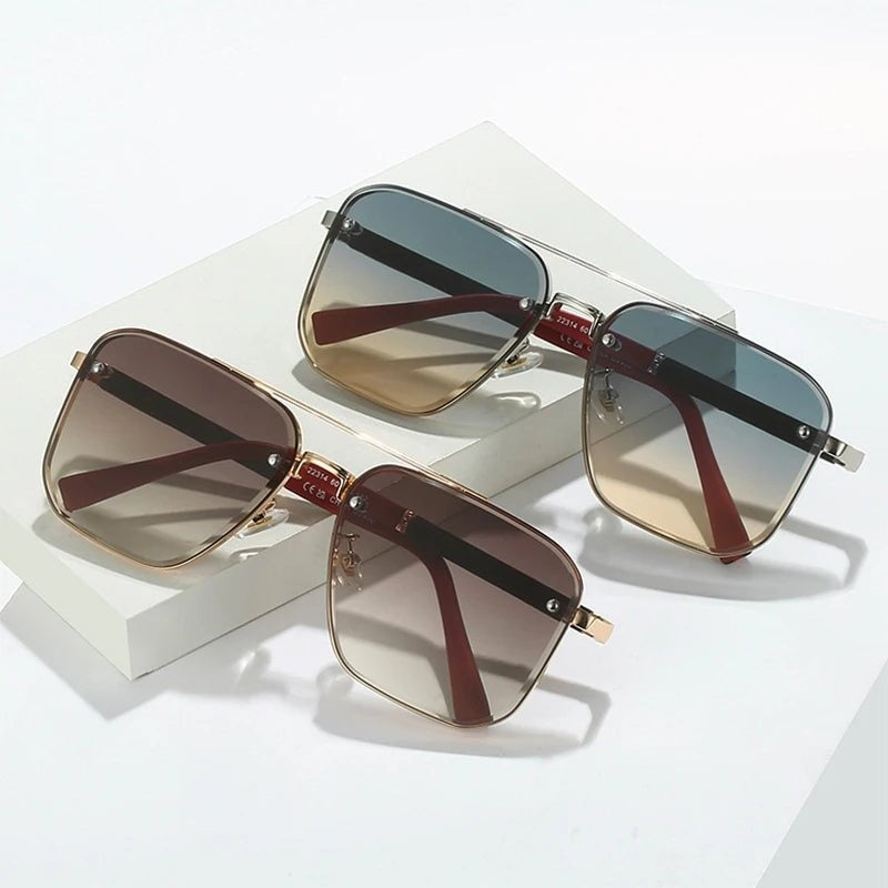 Gafas de Sol Aviador Cuadradas Hombre Montura Metal