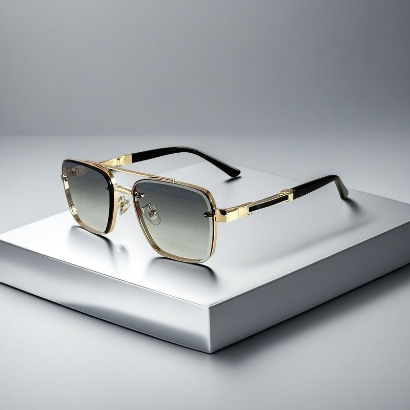 Gafas de Sol Aviador Cuadradas Marco Dorado Mujer Lentes Degradados