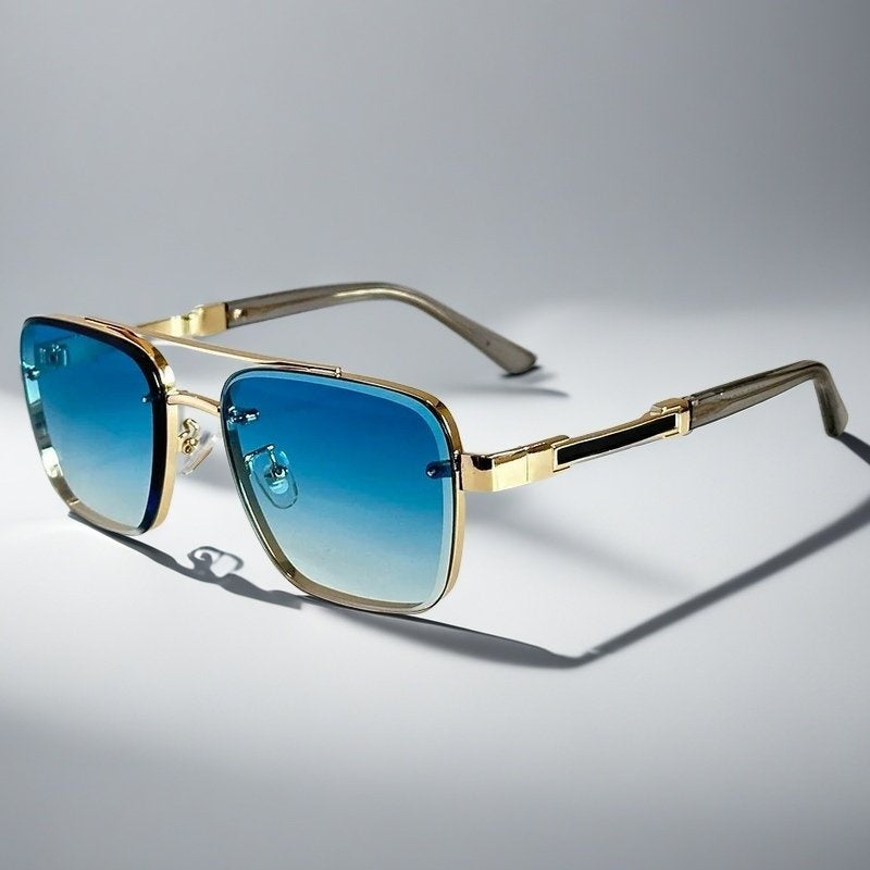 Gafas de Sol Aviador Cuadradas Marco Dorado Mujer Lentes Degradados