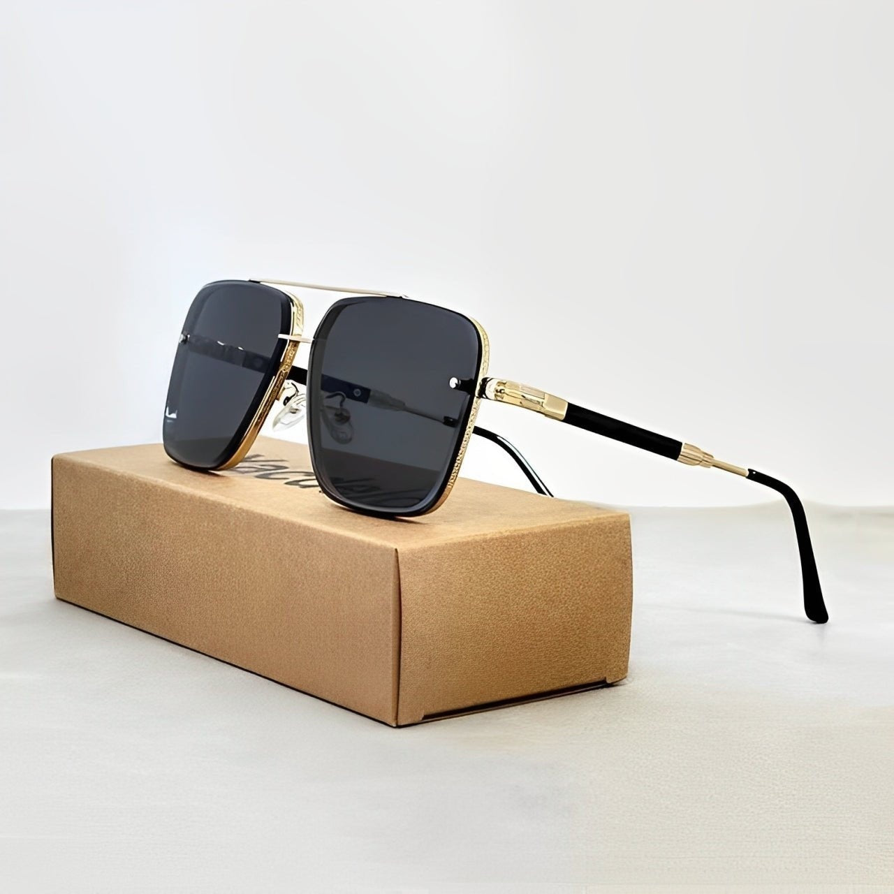 Gafas de Sol Aviador Marco Dorado Hombre Lentes Gradiente