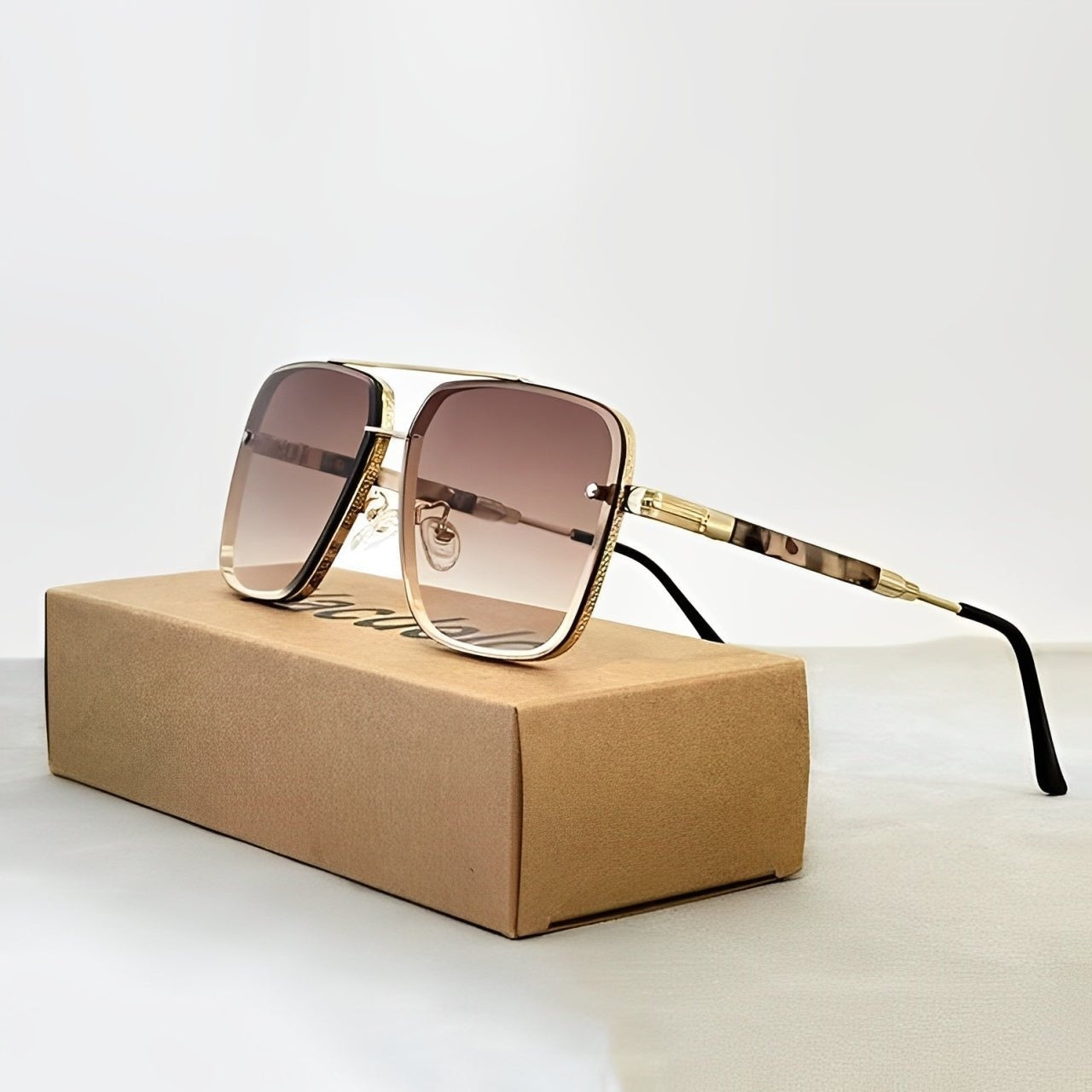 Gafas de Sol Aviador Marco Dorado Hombre Lentes Gradiente