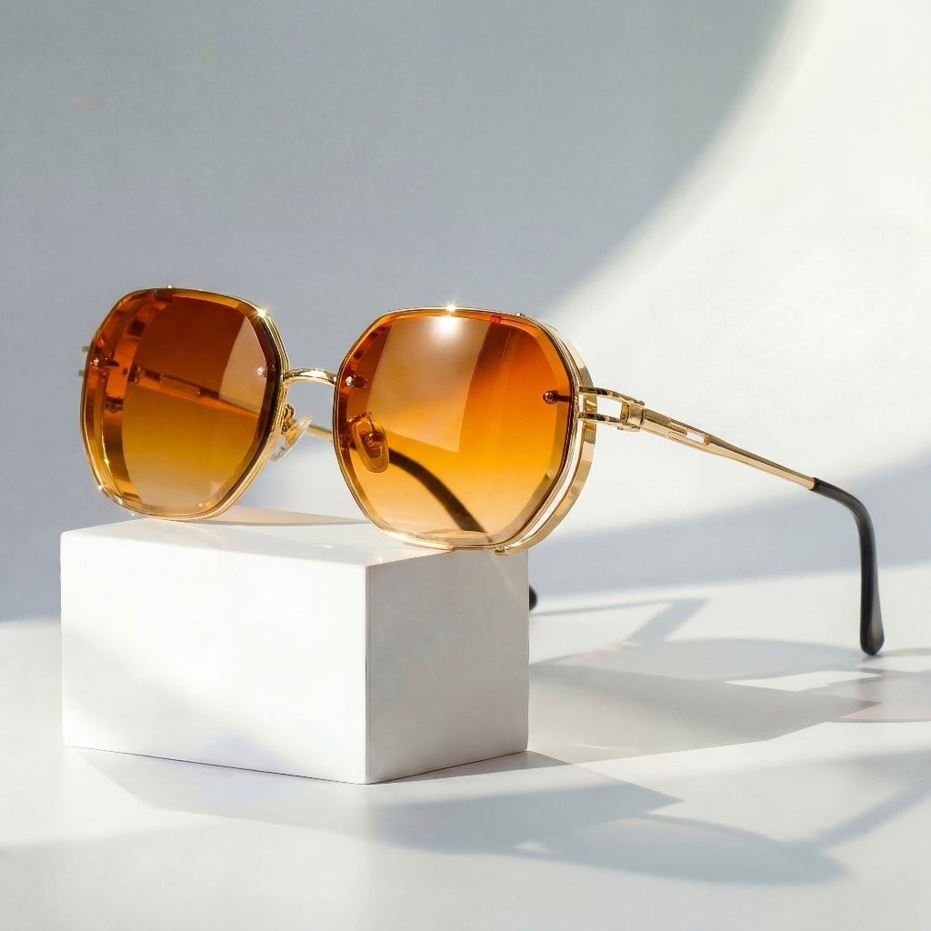 Gafas de Sol Aviador Marco Dorado Mujer Lentes Degradados