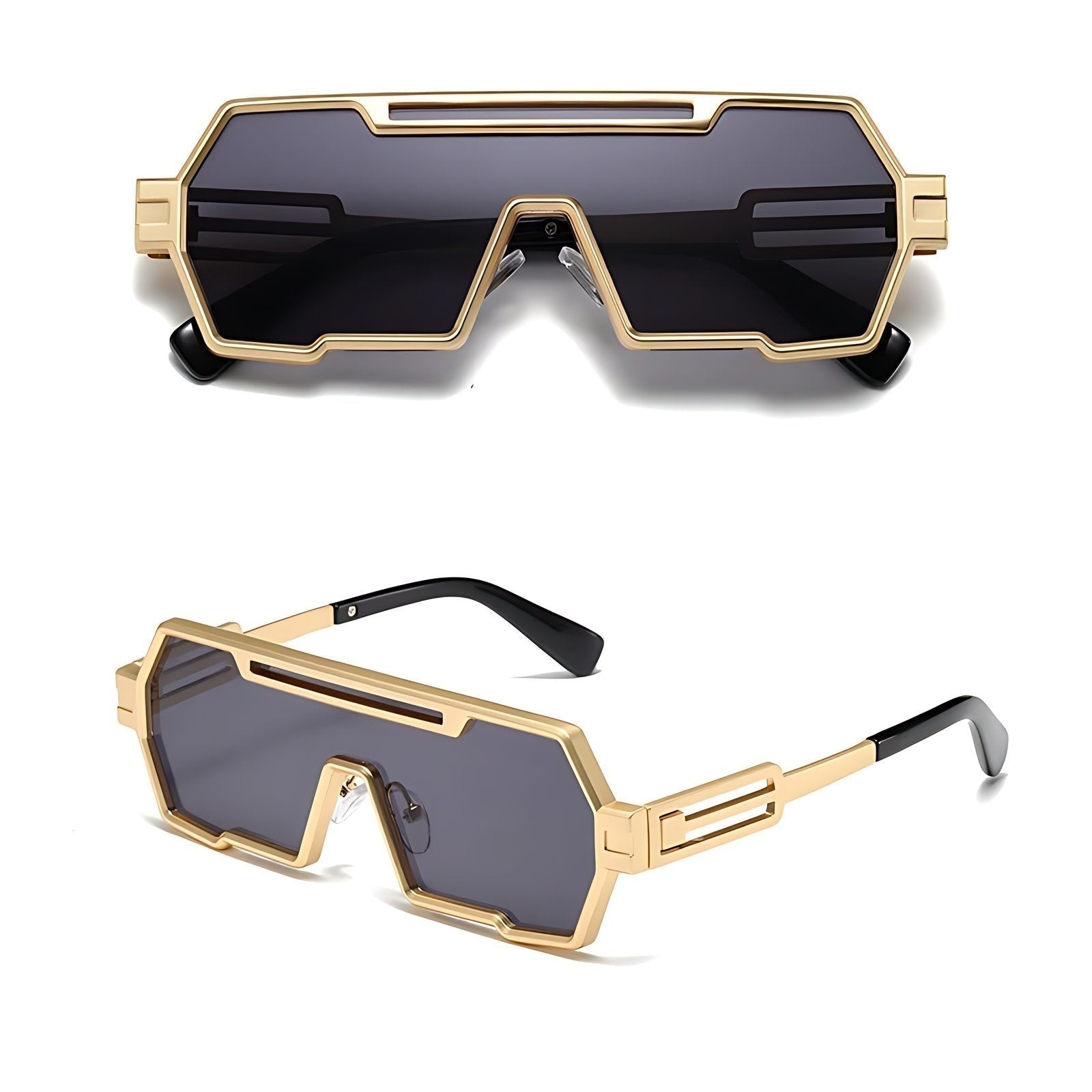 Gafas de Sol Cuadradas Steampunk Hombre Marco Metal