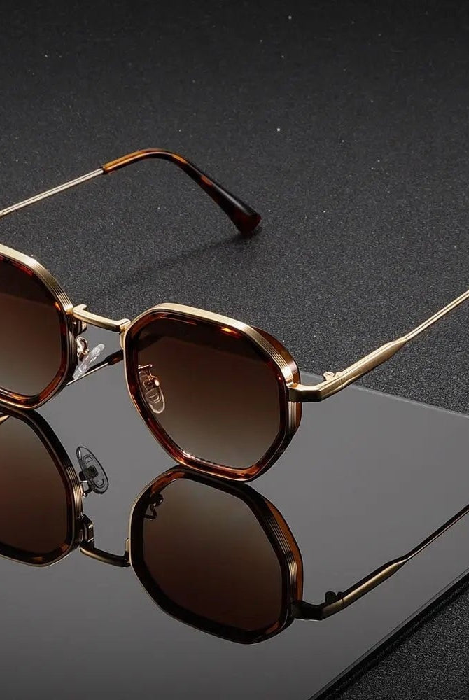 Gafas de Sol Redondas Mujer Marco Dorado