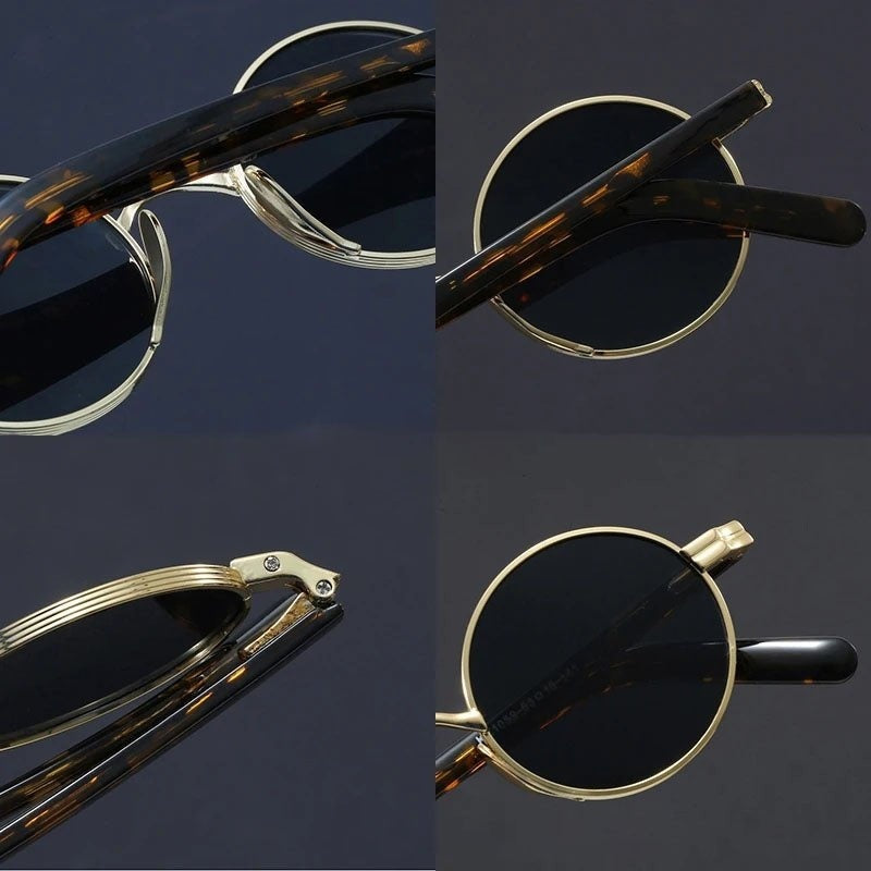 Gafas de Sol Redondas Vintage Hombre Montura Metal