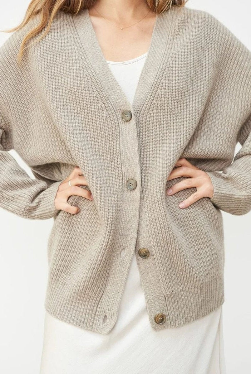 Gema | Cárdigan de Cachemira Oversized Mujer Escote en V Botonera