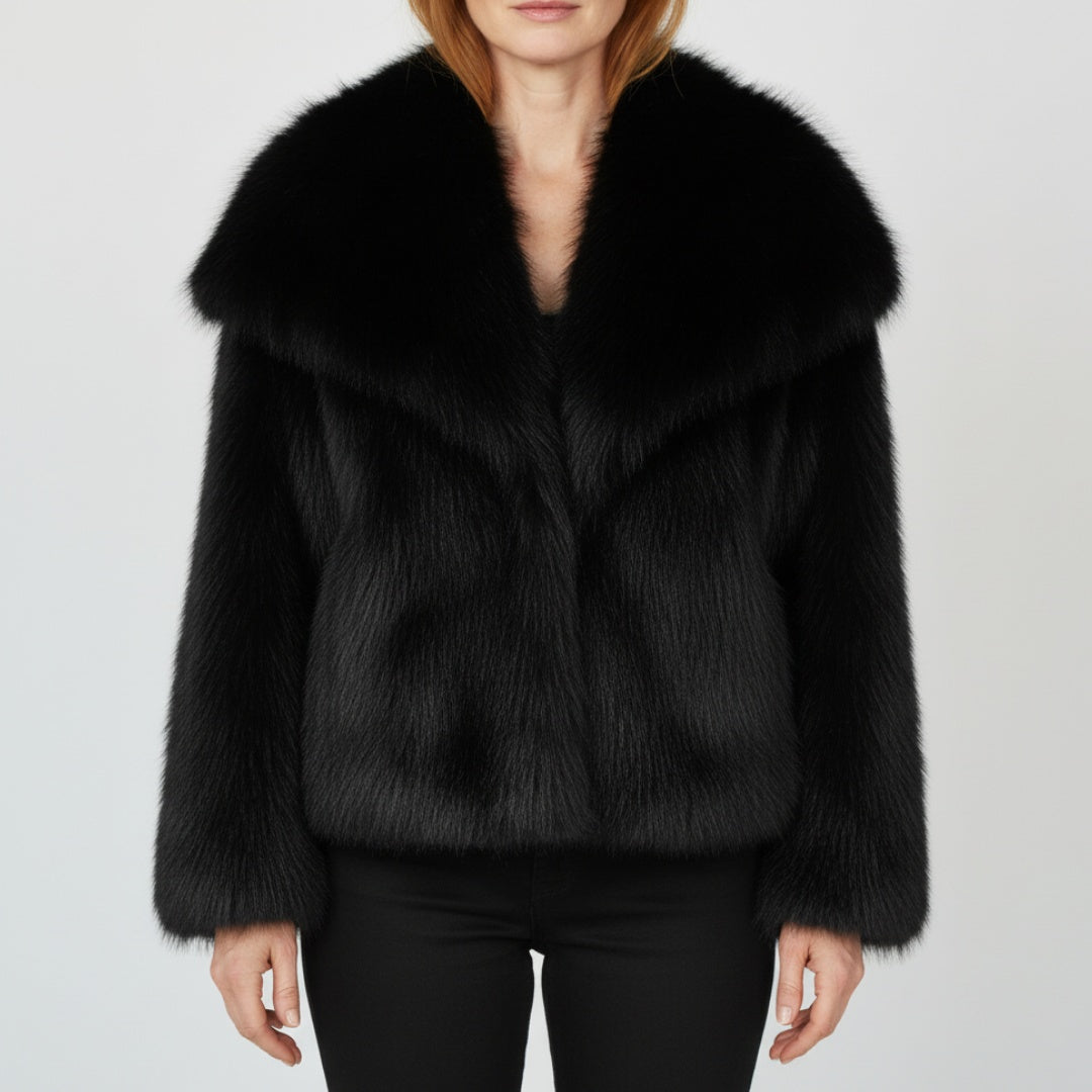 Gema | Chaqueta de Pelo Sintético Mujer Cuello Amplio