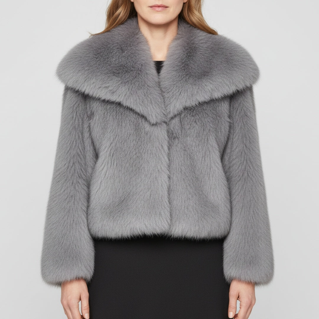 Gema | Chaqueta de Pelo Sintético Mujer Cuello Amplio