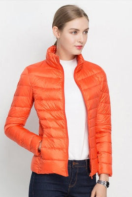 Gema | Chaqueta de Plumas Ligera Mujer Cuello Alto Corte Ajustado