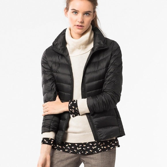 Gema | Chaqueta de Plumas Ligera Mujer Cuello Alto Corte Ajustado