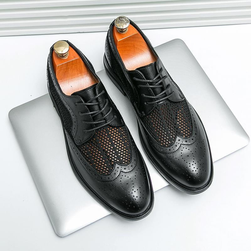 Gonzalo | Blucher de Cuero Hombre Brogue Malla Transpirable