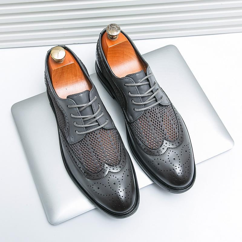 Gonzalo | Blucher de Cuero Hombre Brogue Malla Transpirable