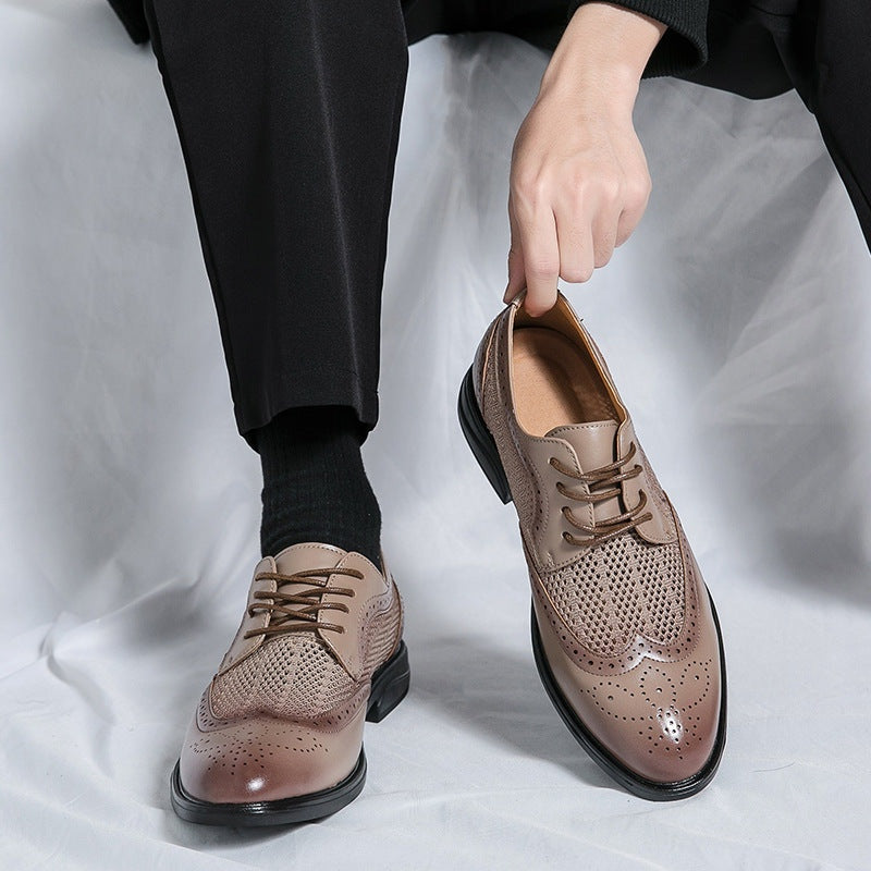 Gonzalo | Blucher de Cuero Hombre Brogue Malla Transpirable