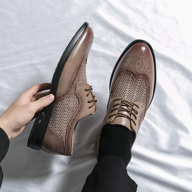 Gonzalo | Blucher de Cuero Hombre Brogue Malla Transpirable