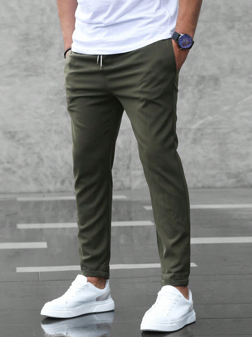 Gonzalo | Pantalón Chino Slim Fit Hombre Cintura Elástica Cordón