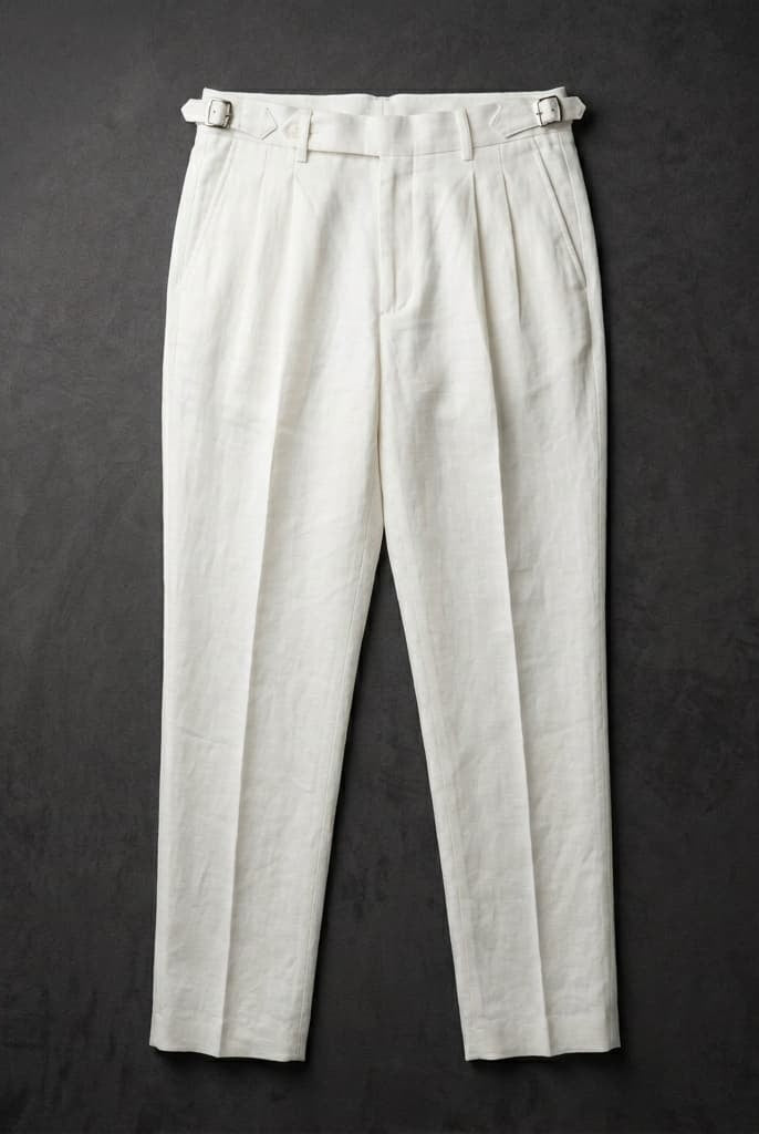Gonzalo | Pantalón de Lino de Pinzas con Hebilla Hombre