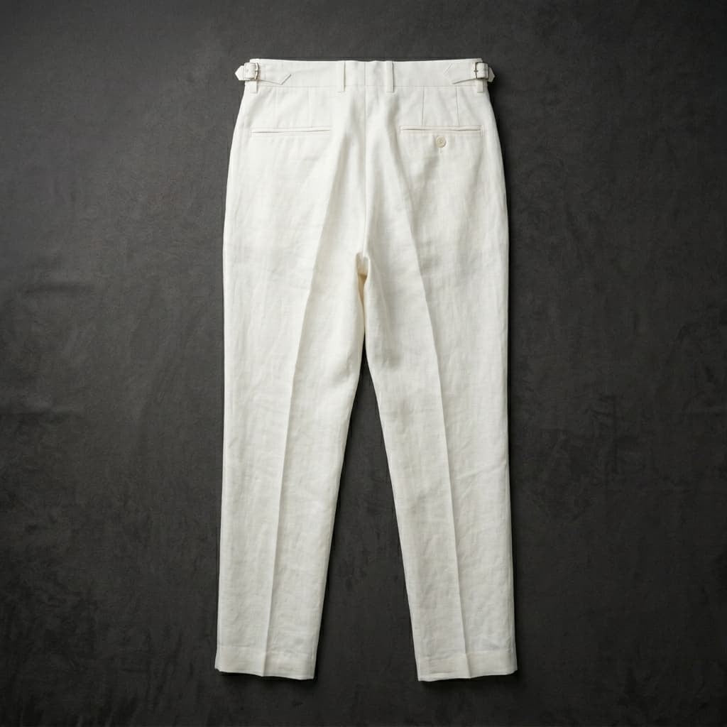 Gonzalo | Pantalón de Lino de Pinzas con Hebilla Hombre
