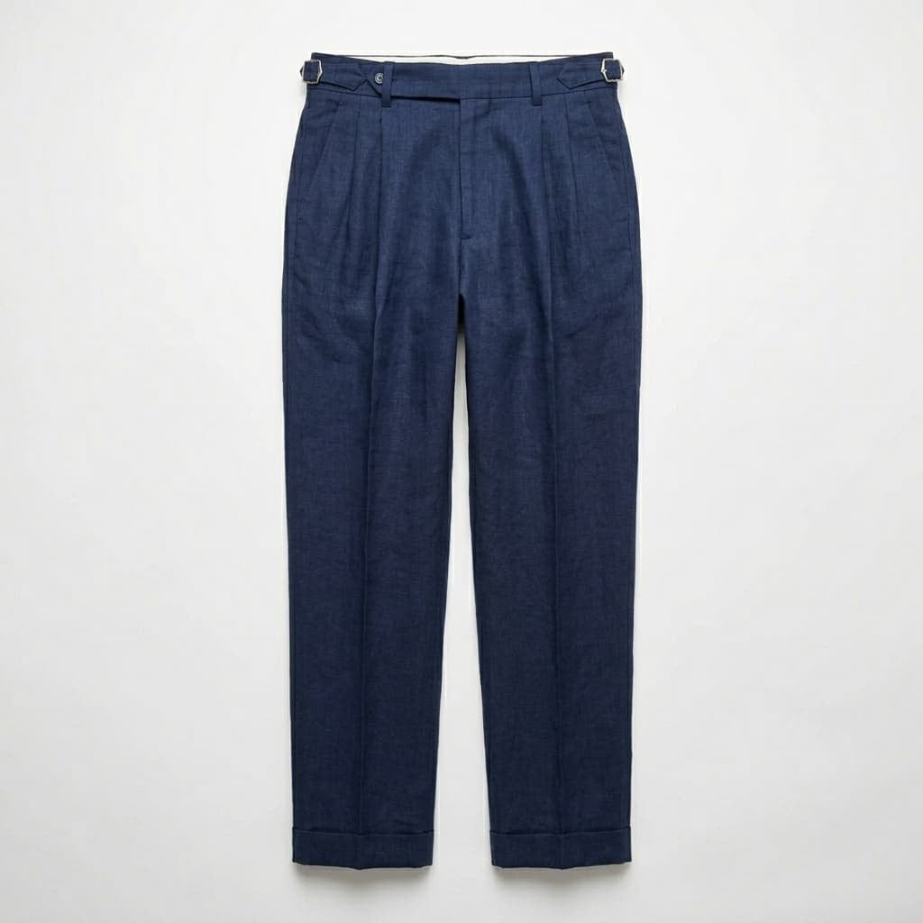 Gonzalo | Pantalón de Lino de Pinzas con Hebilla Hombre