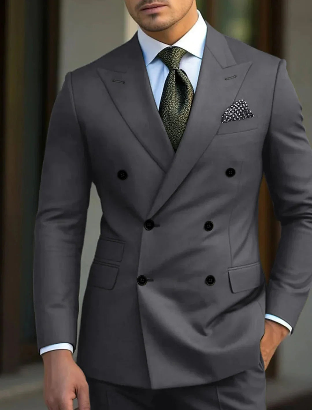 Gonzalo | Traje de Novio Cruzado Hombre Solapa de Pico