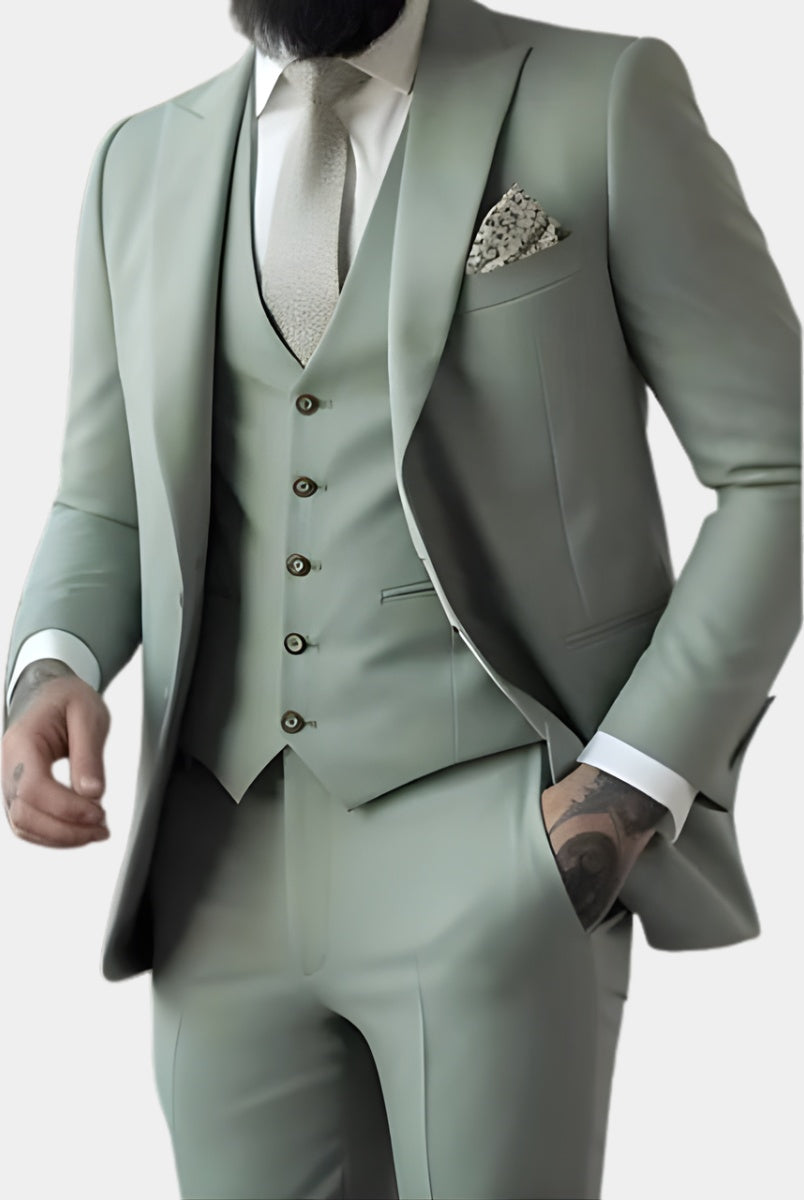 Gonzalo | Traje de Novio de Tres Piezas Hombre Slim Fit Chaleco