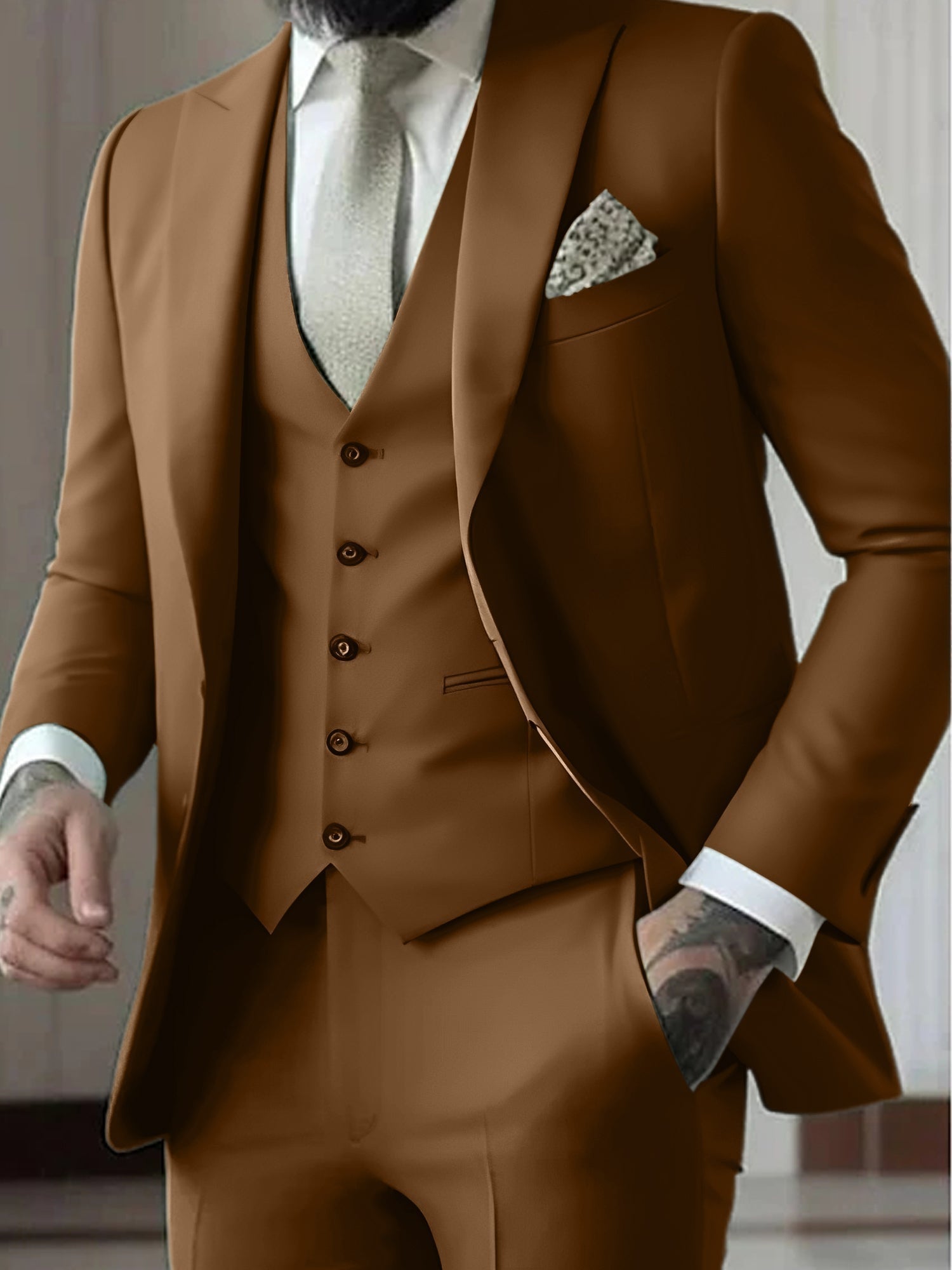 Gonzalo | Traje de Novio de Tres Piezas Hombre Slim Fit Chaleco