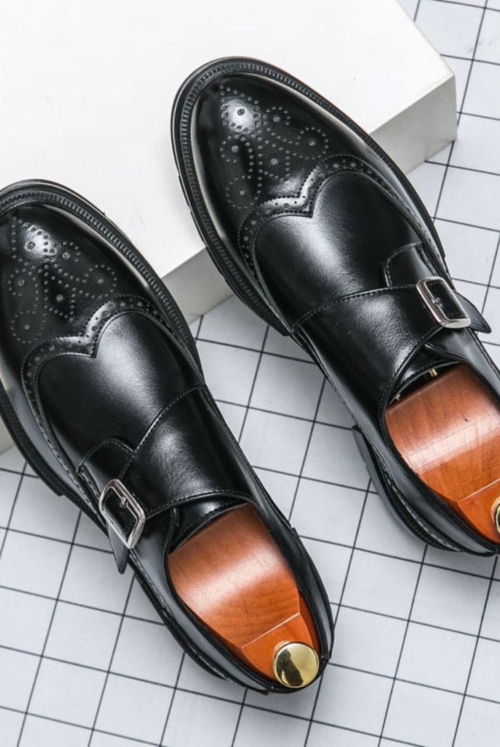 Gonzalo | Zapatos de Vestir Monk Strap Brogue Hombre Piel Hebilla