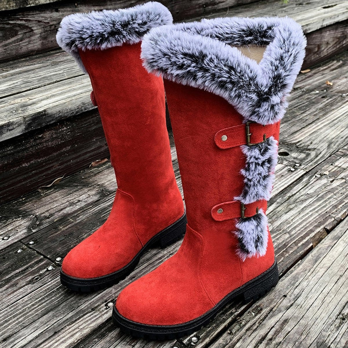 Guadalupe | Botas de Invierno Planas Mujer Caña Alta Felpa