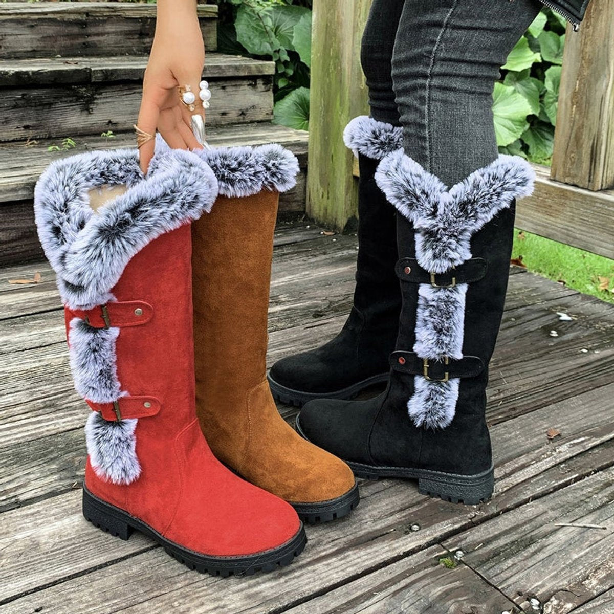 Guadalupe | Botas de Invierno Planas Mujer Caña Alta Felpa
