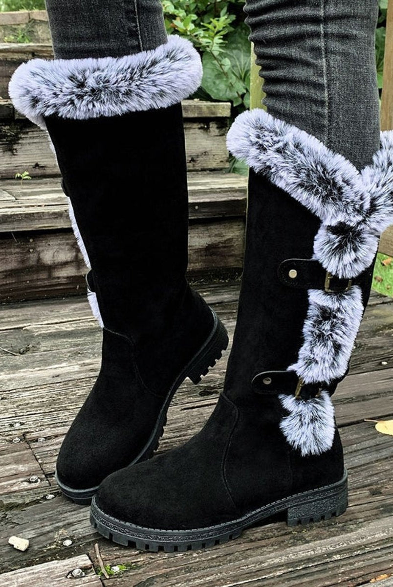 Guadalupe | Botas de Invierno Planas Mujer Caña Alta Felpa