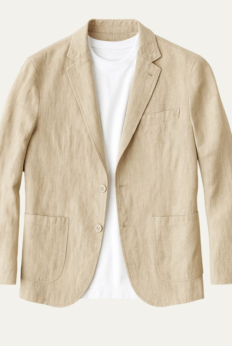 Guillermo | Blazer de Lino Hombre Americana Casual Solapa Muesca