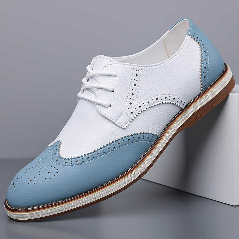 Guillermo | Blucher Hombre de Cuero con Detalles Brogue Bicolor