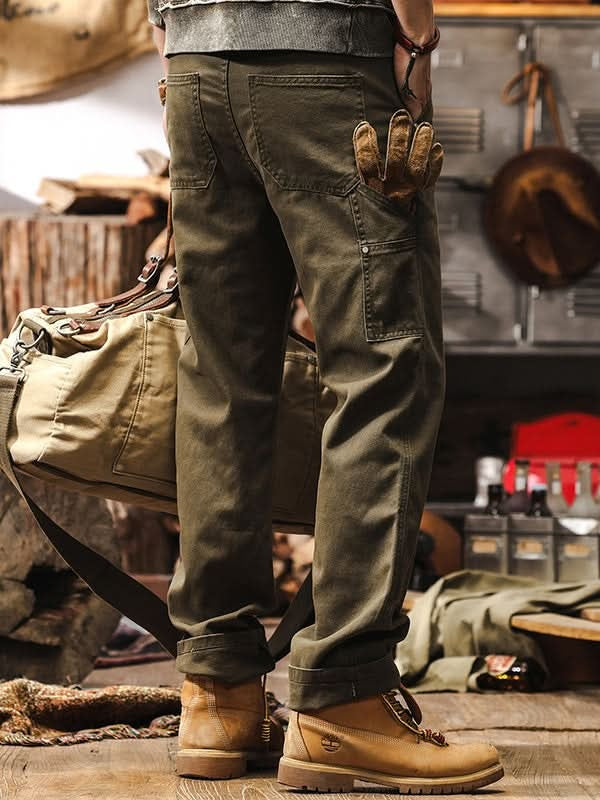Guillermo | Pantalones de Trabajo Hombre Sarga de Algodón Pierna Recta