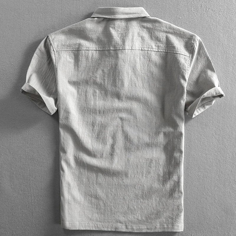 Guillermo | Polo de Lino de Manga Corta Hombre Cuello Clásico
