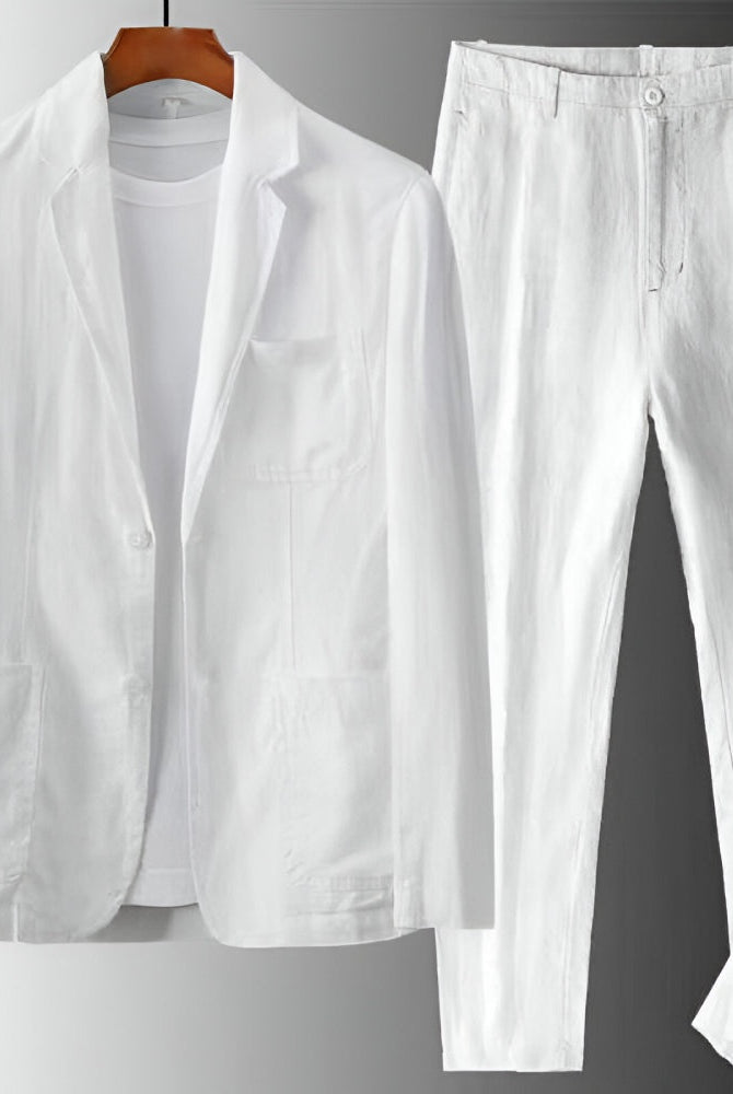 Ignacio | Conjunto de Lino Elegante Hombre Chaqueta Pantalón