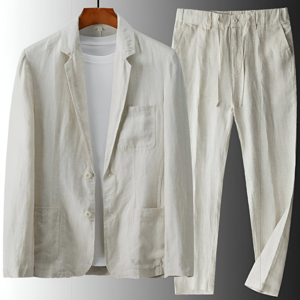 Ignacio | Conjunto de Lino Elegante Hombre Chaqueta Pantalón