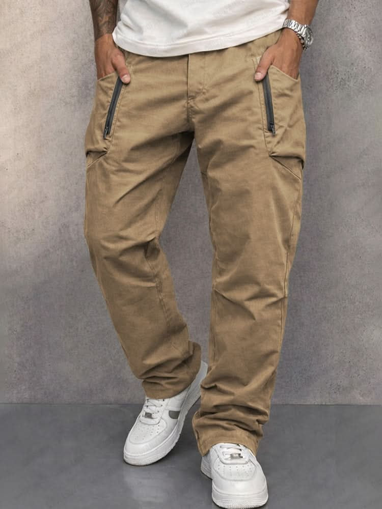 Iker | Pantalón Cargo de Algodón Hombre Bolsillos Cremallera