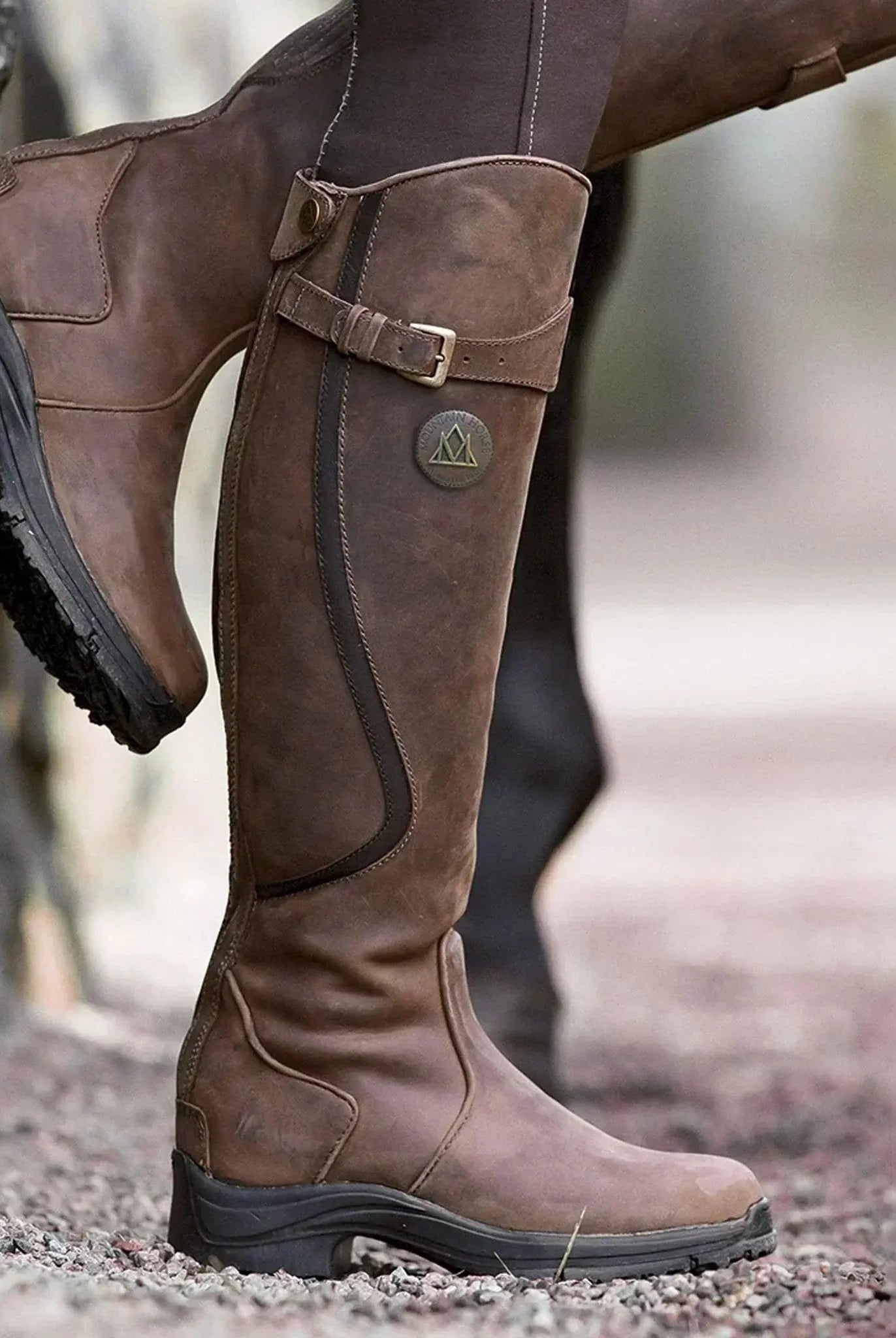 Inés | Botas Impermeables de Piel Mujer Caña Alta Hebilla