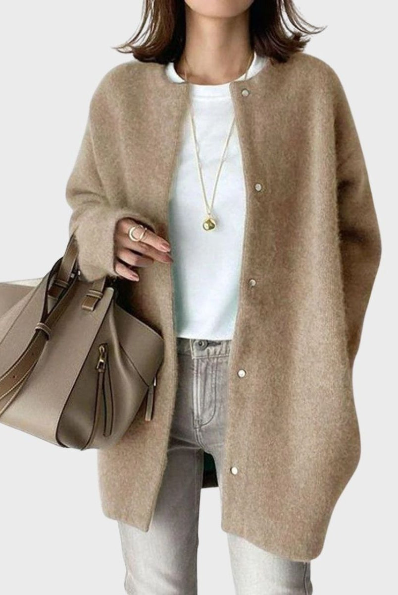 Inés | Cárdigan de Cachemira Oversize Mujer Botones Presión