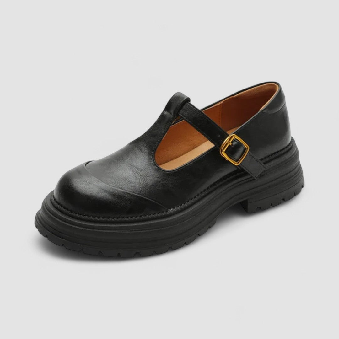 Inés | Mary Jane Shoes Mujer Piel Plataforma Hebilla
