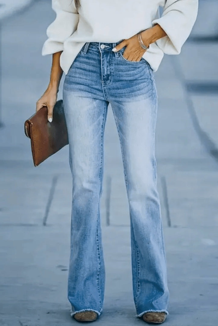 Inés | Pantalones Vaqueros de Campana Cintura Alta Mujer Flare