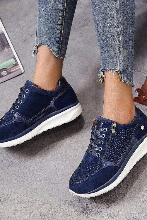 Inés | Zapatillas Deportivas con Cremallera Lateral Mujer Plataforma