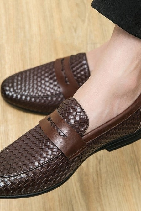 Íñigo | Mocasines de Cuero Trenzado Hombre Sin Cordones