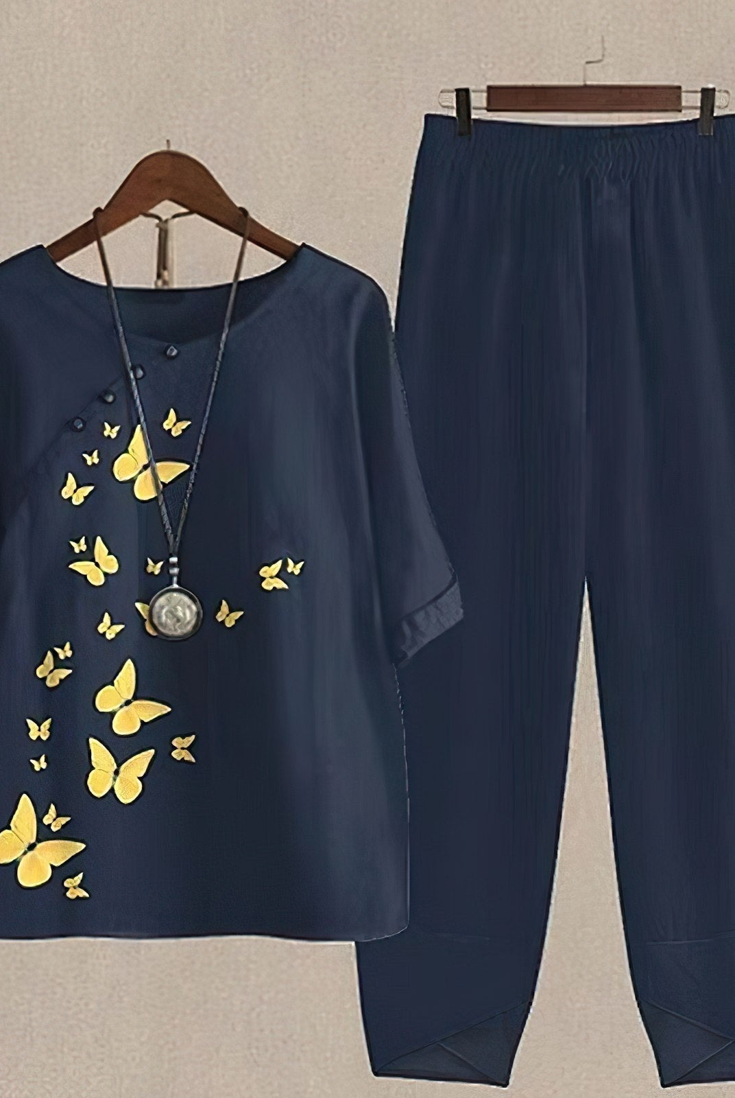 Inmaculada | Conjunto Casual Estampado Mariposas Mujer Manga Corta