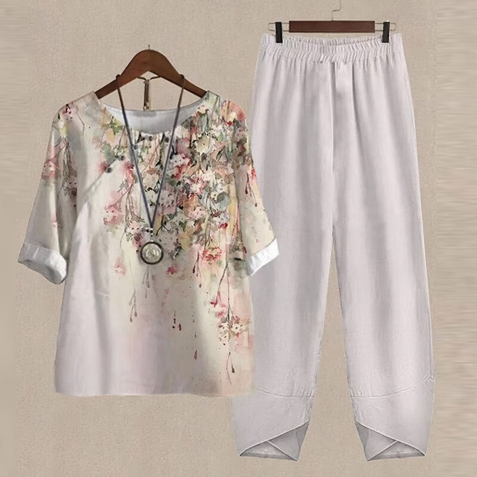 Inmaculada | Conjunto Casual Estampado Mariposas Mujer Manga Corta