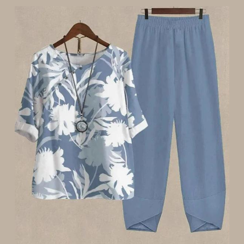 Inmaculada | Conjunto Casual Estampado Mariposas Mujer Manga Corta