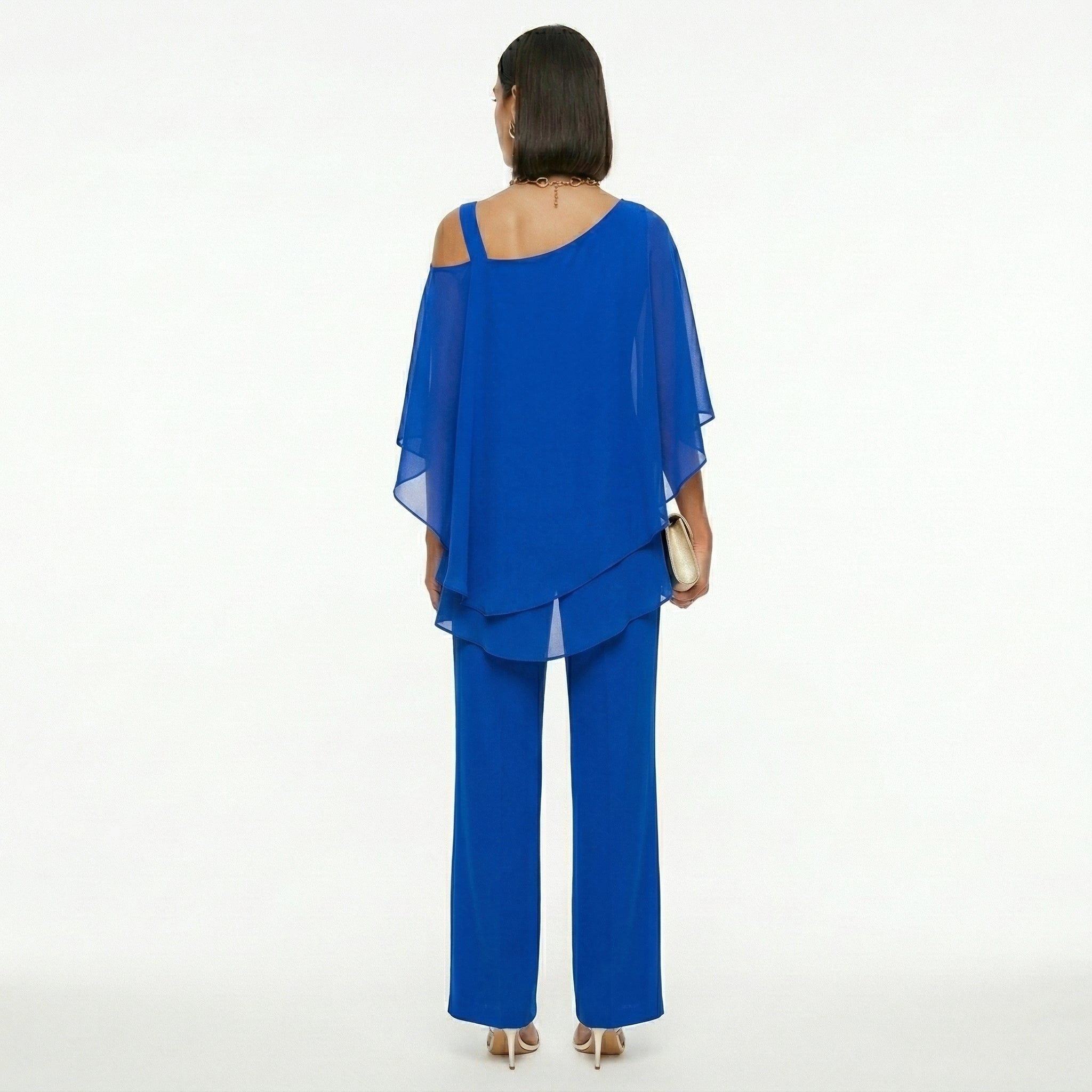 Inmaculada | Conjunto Elegante de Gasa Mujer Escote Asimétrico